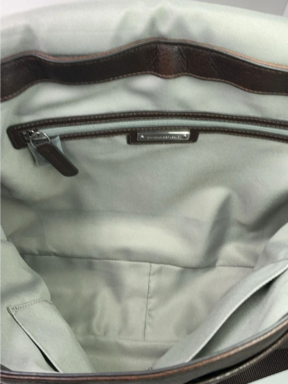 Banana Republic brown leather messenger bag.